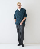 デオドラントドライ 吸水速乾 UVカット ストレッチ無地 ストライプ オープンカラーシャツ 開襟シャツ【BLUE STANDARD/ブルースタンダード】