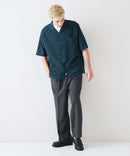 デオドラントドライ 吸水速乾 UVカット ストレッチ無地 ストライプ オープンカラーシャツ 開襟シャツ【BLUE STANDARD/ブルースタンダード】