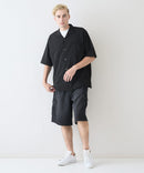 デオドラントドライ 吸水速乾 UVカット ストレッチ無地 ストライプ オープンカラーシャツ 開襟シャツ【BLUE STANDARD/ブルースタンダード】