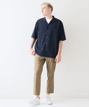 デオドラントドライ 吸水速乾 UVカット ストレッチ無地 ストライプ オープンカラーシャツ 開襟シャツ【BLUE STANDARD/ブルースタンダード】