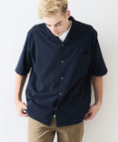 デオドラントドライ 吸水速乾 UVカット ストレッチ無地 ストライプ オープンカラーシャツ 開襟シャツ【BLUE STANDARD/ブルースタンダード】