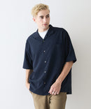 デオドラントドライ 吸水速乾 UVカット ストレッチ無地 ストライプ オープンカラーシャツ 開襟シャツ【BLUE STANDARD/ブルースタンダード】