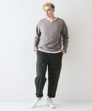 【Blue Standard/ブルースタンダード】ドライリップル フェイクレイヤード キーネックロンT カットソー 吸水速乾 ストレッチ イージーケア さらさら快適 晩夏初秋