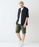 快適素材 リネンタッチ ショートパンツ ドライタッチ 速乾 シャリパン ストレッチ【NATURAL STORY/ナチュラルストーリー】