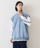 【(What it isNt)ART BY MARKGONZALES / (ワットイットイズント) アートバイマークゴンザレス】 スエードタッチベスト ロンT リアルレイヤード 2枚セット