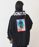 【(What it isNt)ART BY MARKGONZALES / (ワットイットイズント) アートバイマークゴンザレス】703号室コラボのBIGシルエットプリントプルパーカー zo