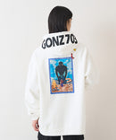 【(What it isNt)ART BY MARKGONZALES / (ワットイットイズント) アートバイマークゴンザレス】703号室コラボのBIGシルエットプリントプルパーカー zo