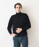 高機能 カシミヤタッチ タートルネックセーター 素肌で着れるセーター マシンウォッシャブル アンチプリング 静電気防止 ストレッチ ウォームビズ BLUE STANDARD