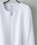 【汗染みの目立ちにくいTシャツ ZEROSTAIN/ゼロステイン】キーネック ロンT 防汚 UVカット