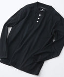 【汗染みの目立ちにくいTシャツ ZEROSTAIN/ゼロステイン】ヘンリーネック ロンT 防汚 UVカット