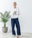 新柄追加!!【TOM AND JERRY/トムとジェリー】オリジナルデザイン 刺繍 Tシャツ ジェリー タフィー ドロップショルダー ビッグシルエット ユニセックス キャラクター