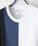 ZEROSTAIN フェイクレイヤード ビッグシルエット 切り替えデザイン 7分袖Tシャツ 汗染みの目立ちにくいTシャツ 防汚 UVカット