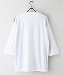 ZEROSTAIN フェイクレイヤード ビッグシルエット 切り替えデザイン 7分袖Tシャツ 汗染みの目立ちにくいTシャツ 防汚 UVカット