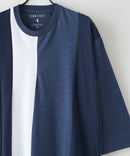 ZEROSTAIN フェイクレイヤード ビッグシルエット 切り替えデザイン 7分袖Tシャツ 汗染みの目立ちにくいTシャツ 防汚 UVカット