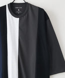 ZEROSTAIN フェイクレイヤード ビッグシルエット 切り替えデザイン 7分袖Tシャツ 汗染みの目立ちにくいTシャツ 防汚 UVカット