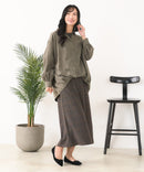 【C-FORT POINT/フォートポイント】ピーチ起毛 スキッパー ブラウス