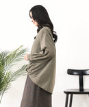 【C-FORT POINT/フォートポイント】ピーチ起毛 スキッパー ブラウス