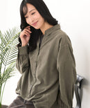 【C-FORT POINT/フォートポイント】ピーチ起毛 スキッパー ブラウス