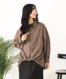 【C-FORT POINT/フォートポイント】ピーチ起毛 スキッパー ブラウス