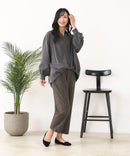 【C-FORT POINT/フォートポイント】ピーチ起毛 スキッパー ブラウス