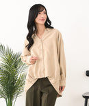 【C-FORT POINT/フォートポイント】ピーチ起毛 スキッパー ブラウス