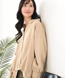 【C-FORT POINT/フォートポイント】ピーチ起毛 スキッパー ブラウス