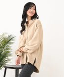 【C-FORT POINT/フォートポイント】ノーカラー ボリューム チュニック