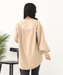 【C-FORT POINT/フォートポイント】ノーカラー ボリューム チュニック