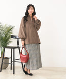 【C-FORT POINT/フォートポイント】ノーカラー ボリューム チュニック