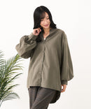 【C-FORT POINT/フォートポイント】ノーカラー ボリューム チュニック