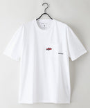 ZEROSTAIN 胸ポケット 刺繍Tシャツ 汗染みの目立ちにくいTシャツ 防汚 UVカット アニマル おじさん ビール アメ車