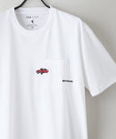 ZEROSTAIN 胸ポケット 刺繍Tシャツ 汗染みの目立ちにくいTシャツ 防汚 UVカット アニマル おじさん ビール アメ車