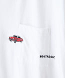 ZEROSTAIN 胸ポケット 刺繍Tシャツ 汗染みの目立ちにくいTシャツ 防汚 UVカット アニマル おじさん ビール アメ車