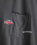 ZEROSTAIN 胸ポケット 刺繍Tシャツ 汗染みの目立ちにくいTシャツ 防汚 UVカット アニマル おじさん ビール アメ車