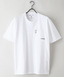 ZEROSTAIN 胸ポケット 刺繍Tシャツ 汗染みの目立ちにくいTシャツ 防汚 UVカット アニマル おじさん ビール アメ車