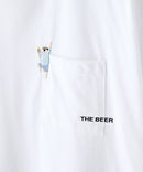 ZEROSTAIN 胸ポケット 刺繍Tシャツ 汗染みの目立ちにくいTシャツ 防汚 UVカット アニマル おじさん ビール アメ車