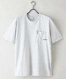 ZEROSTAIN 胸ポケット 刺繍Tシャツ 汗染みの目立ちにくいTシャツ 防汚 UVカット アニマル おじさん ビール アメ車