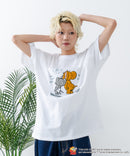新柄追加!!【TOM AND JERRY/トムとジェリー】オリジナルデザイン 刺繍 Tシャツ ジェリー タフィー ドロップショルダー ビッグシルエット ユニセックス キャラクター
