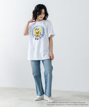 【SPONGEBOB/スポンジ・ボブ】 オリジナルデザイン 刺繍 Tシャツ ドロップショルダー ビッグシルエット ユニセックス キャラクター