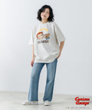 【おさるのジョージ】 オリジナルデザイン 刺繍 Tシャツ ジョージ ドロップショルダー ビッグシルエット ユニセックス キャラクター
