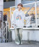 【PEZ x RED CAP GIRL】裏毛 イラスト ビッグシルエット フーディー  プルパーカー