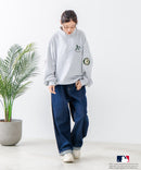 【MLB/メジャーリーグベースボール】 裏毛 ツイル ワッペン ハーフジップ