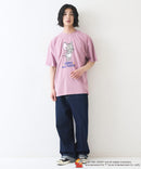 【TOMANDJERRY/トムとジェリー】オリジナルデザイン ジェリー タフィー パウダーブリーチ 加工 Tシャツ ドロップショルダー ビッグシルエット ヴィンテージライク 古着ライク ユニセックス キャラクター