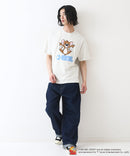 新柄追加!!【TOM AND JERRY/トムとジェリー】オリジナルデザイン 刺繍 Tシャツ ジェリー タフィー ドロップショルダー ビッグシルエット ユニセックス キャラクター