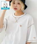 【OUTDOOR EXCHANGE/アウトドアエクスチェンジ】×【ZERO STAIN/ゼロステイン】コラボ 配色 3本針ステッチ クルーネック Tシャツ