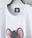 新柄追加!!【TOM AND JERRY/トムとジェリー】オリジナルデザイン 刺繍 Tシャツ ジェリー タフィー ドロップショルダー ビッグシルエット ユニセックス キャラクター