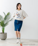 新柄追加!!【TOM AND JERRY/トムとジェリー】オリジナルデザイン 刺繍 Tシャツ ジェリー タフィー ドロップショルダー ビッグシルエット ユニセックス キャラクター