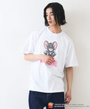 新柄追加!!【TOM AND JERRY/トムとジェリー】オリジナルデザイン 刺繍 Tシャツ ジェリー タフィー ドロップショルダー ビッグシルエット ユニセックス キャラクター