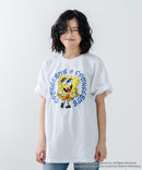 【SPONGEBOB/スポンジ・ボブ】 オリジナルデザイン 刺繍 Tシャツ ドロップショルダー ビッグシルエット ユニセックス キャラクター