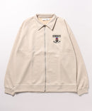 フェイク スエード ワンポイント刺繍 フルジップブルゾン UNIIT
